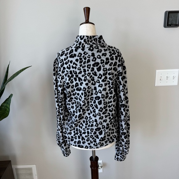 Sanctuary NITE SPOTS For Keeps Long Balloon Sleeve Mock Neck Top - Leopard Print - Picture 9 of 12